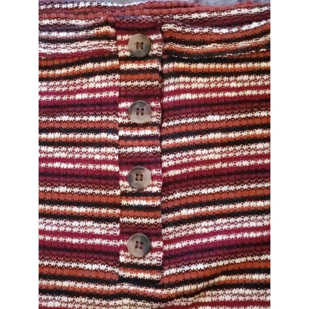 Project Social T Women's Lomg Sleeve Henley Striped XSmall Made In The USA - Picture 8 of 8